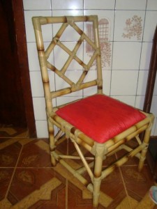 Cadeira de bambu cana da índia