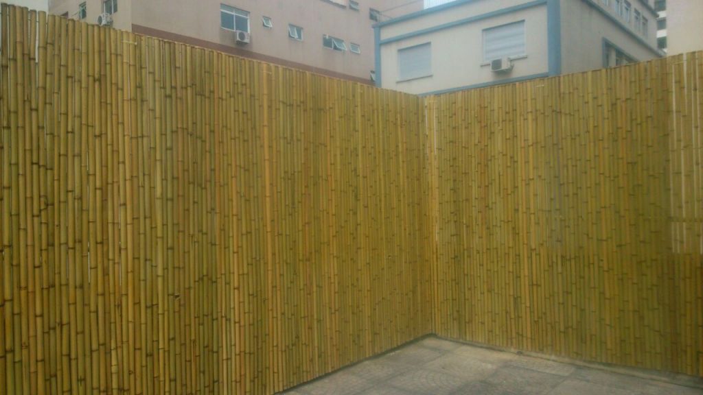 decorar parede com bambu