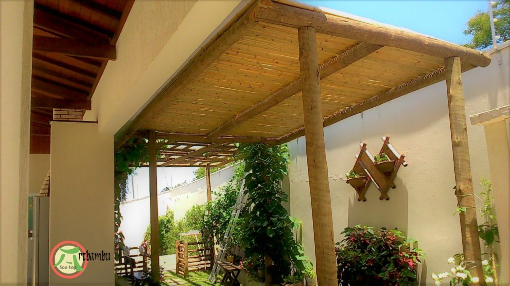 Cobertura com bambu na decoração